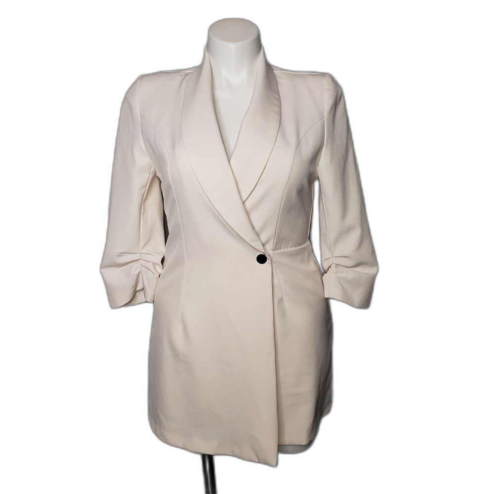 Fashion Nova Cream Blazer Style Jumpsuit Romper